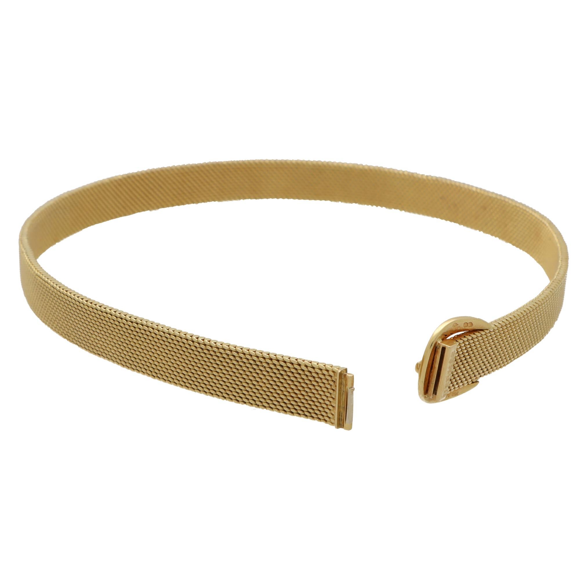 Vintage Hermès Belt Buckle Wrap Bracelet Set in Solid 18k Yellow Gold en vente 2