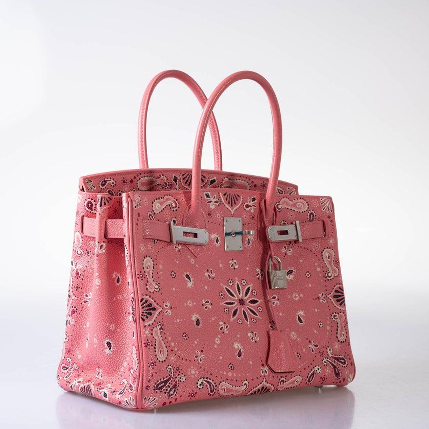 Vintage Hermès Birkin 30 Custom Pink Bandana Togo Palladium Hardware Bag In Excellent Condition For Sale In NYC Tri-State/Miami, NY