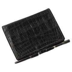 Vintage Hermès Black Alligator Agenda with Pen & Pages, 1961