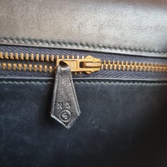 Vintage Hermes Black Box Leather Constance 23 Bag GHW