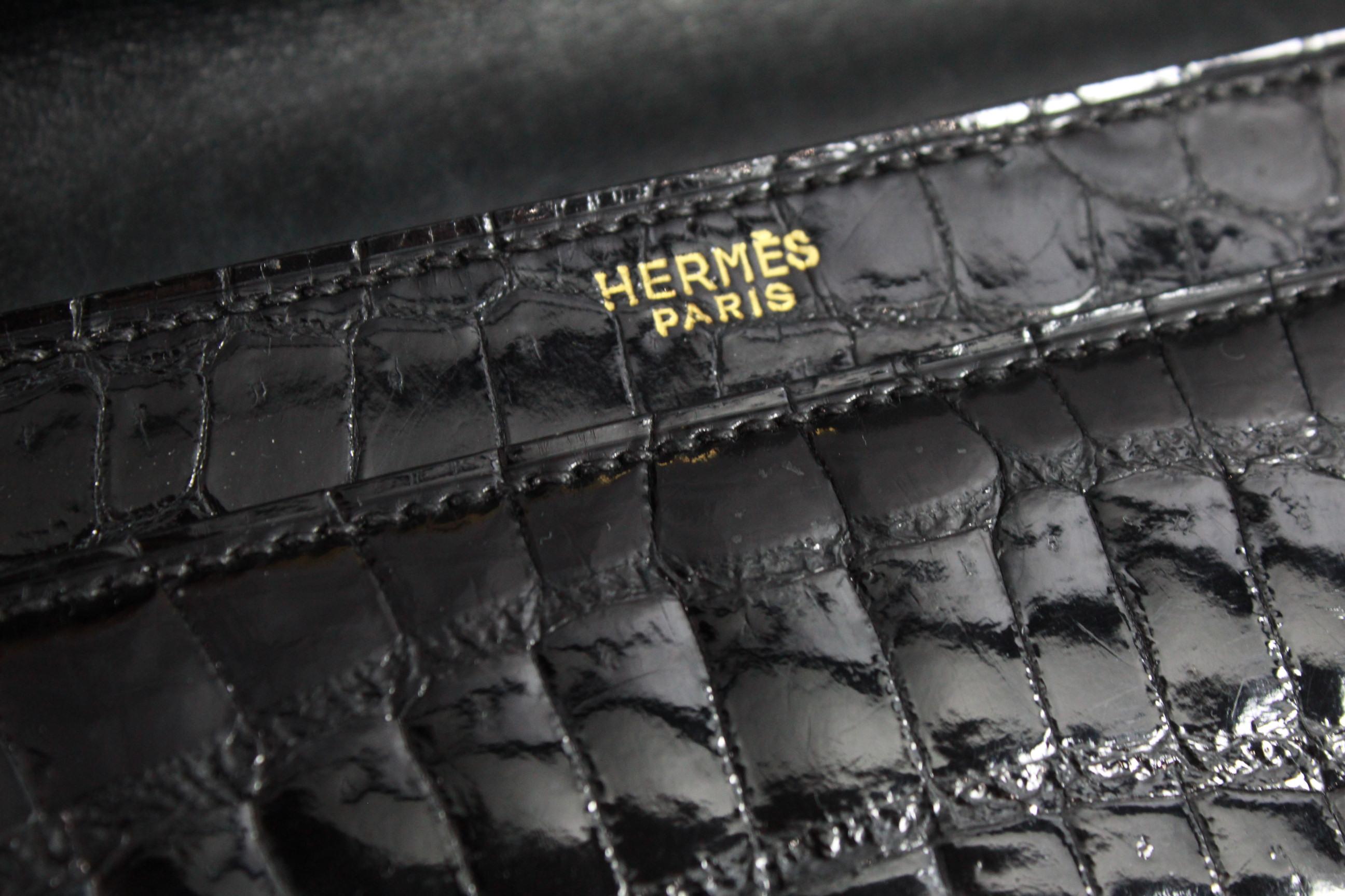 Women's  Vintage Hermes Black crocodile 
