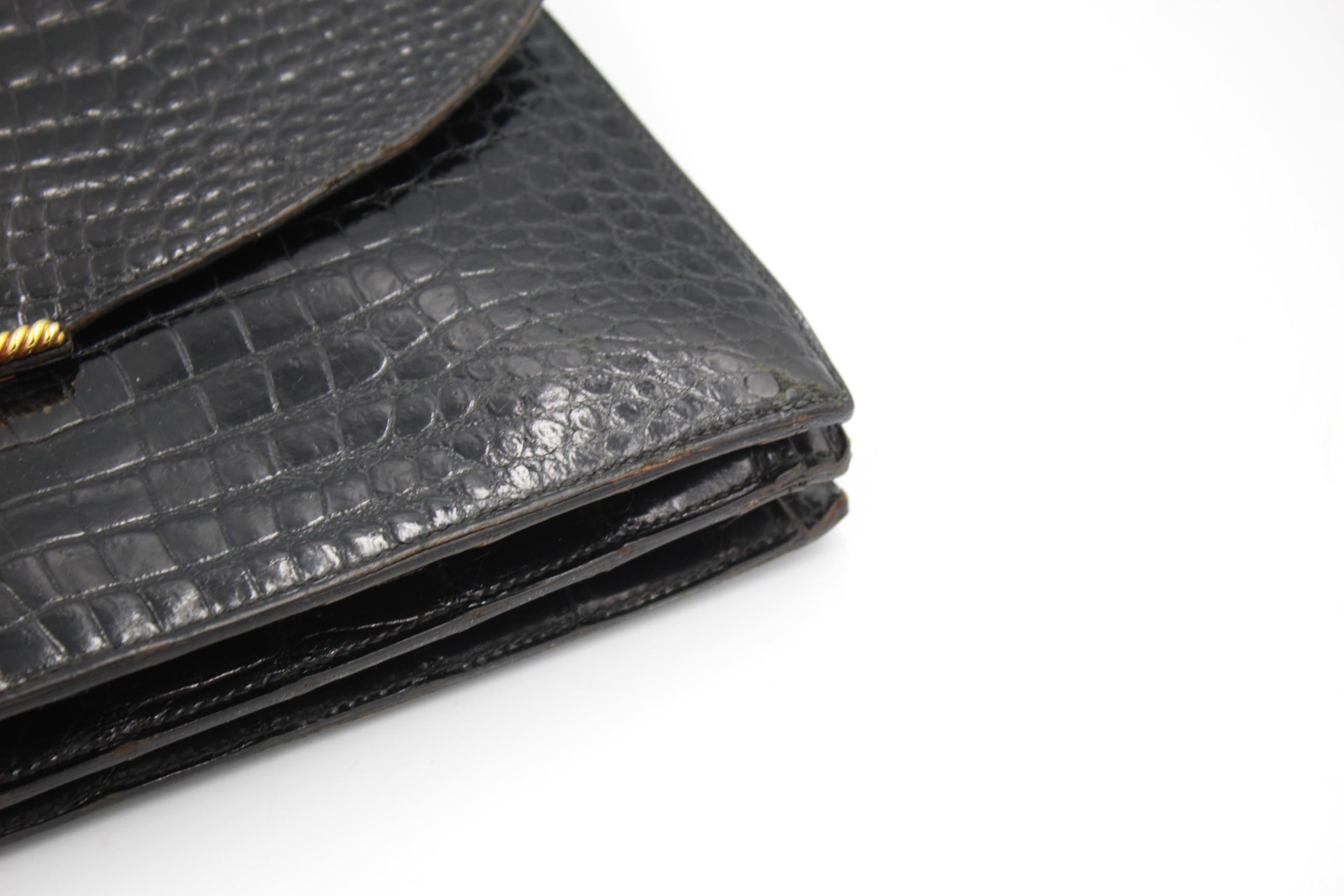 Vintage Hermes Black crocodile 