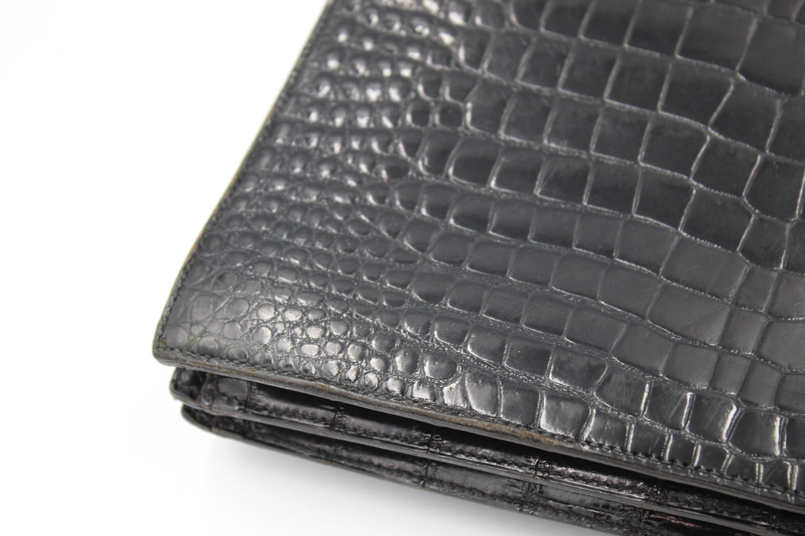 Women's  Vintage Hermes Black crocodile 