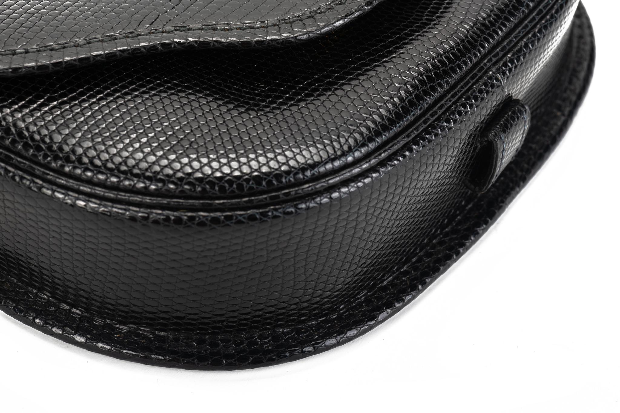 Vintage Hermès Lift Bag aus schwarzer Eidechse, 4 Wege 12