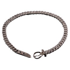 Vintage Hermès Bouclé Sellier Collier, Silver 925