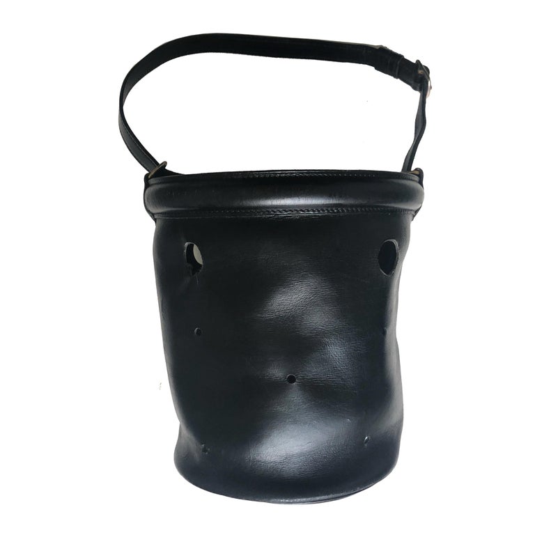 Vintage Hermes Bucket Feed Bag Seau Mangeoire PM Black Box ...