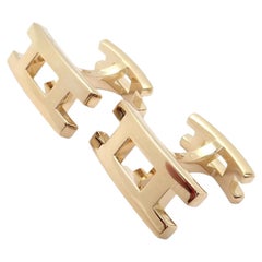 Vintage Hermes by Georges L'Enfant Twisted Rope Knot Yellow Gold Cufflinks