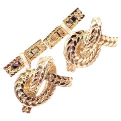 Gemelli vintage Hermes by Georges L'Enfant con nodo a corda ritorta in oro giallo