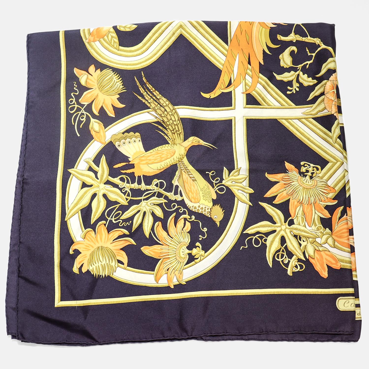 Vintage Hermès 'Caraibes' Silk Scarf For Sale 5