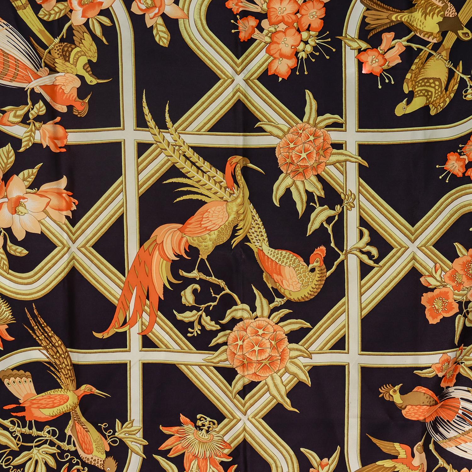 Vintage Hermès 'Caraibes' Silk Scarf For Sale 6