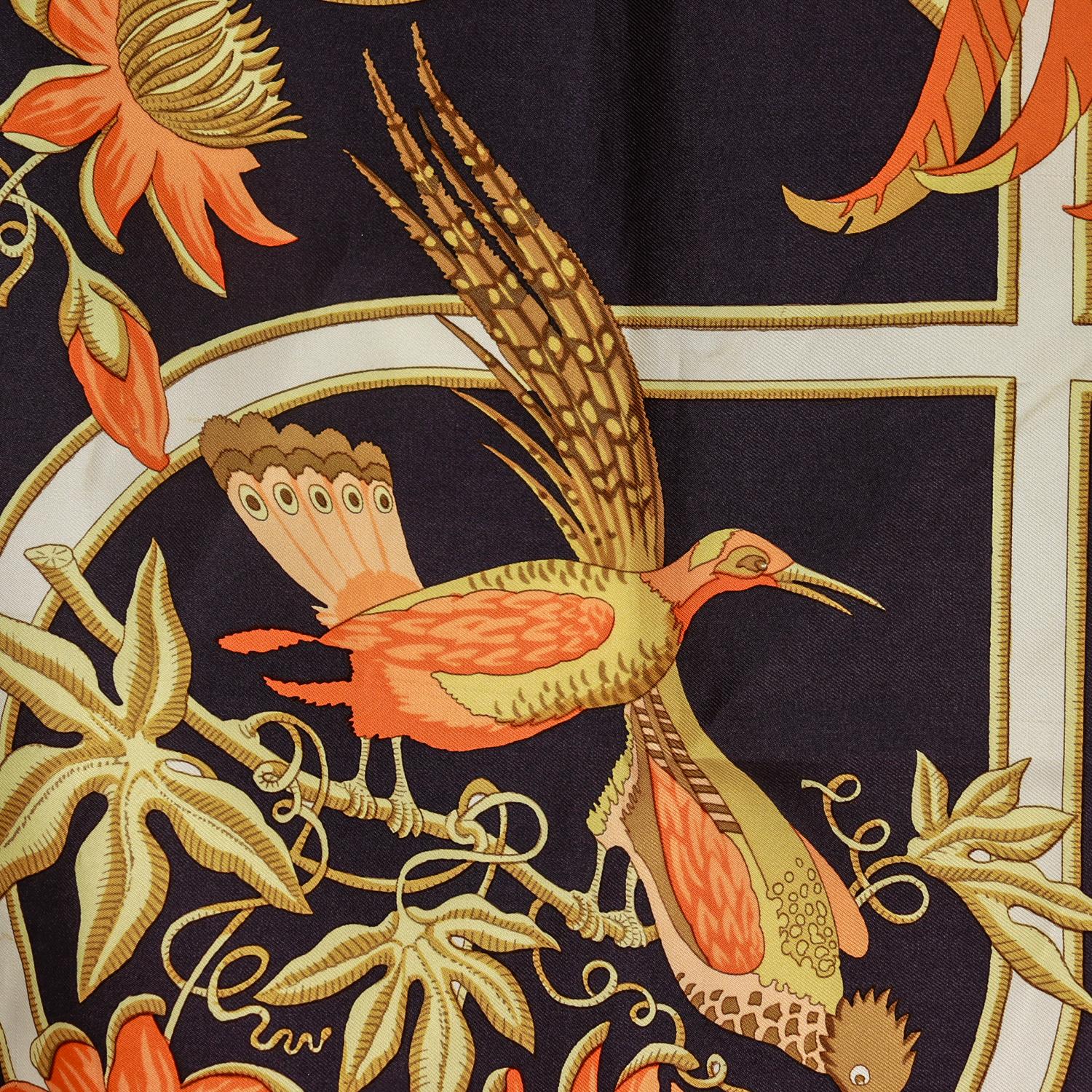 Vintage Hermès 'Caraibes' Silk Scarf For Sale 8