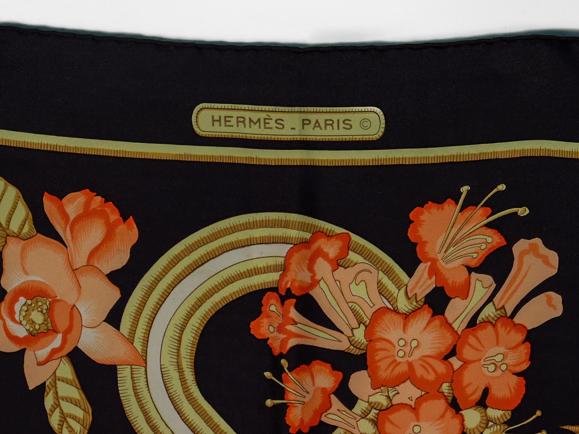 Vintage Hermès 'Caraibes' Silk Scarf For Sale 9