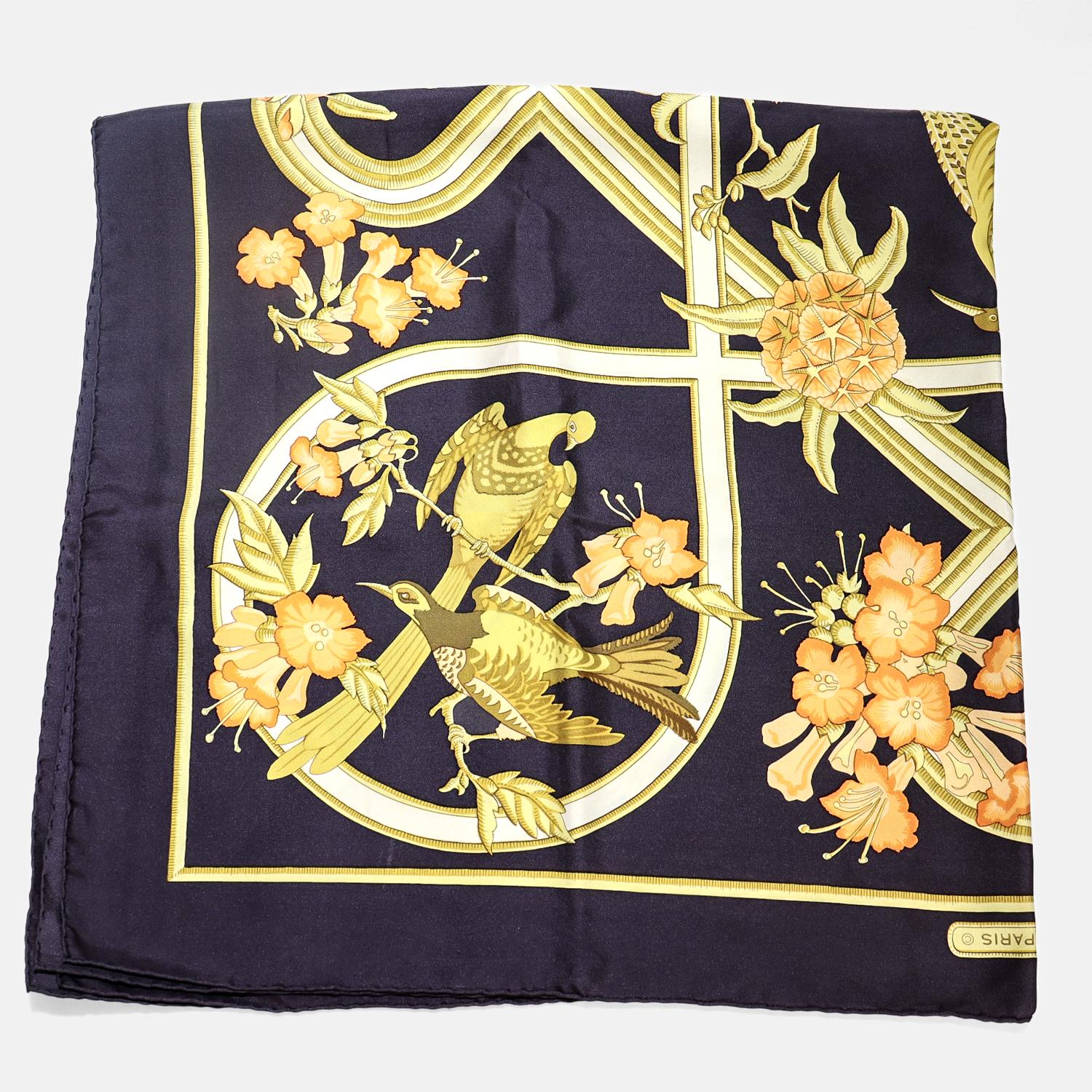 Vintage Hermès 'Caraibes' Silk Scarf For Sale 3