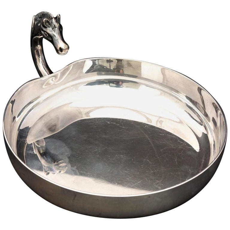 Vintage HERMES Catch All Horse Head Silver Jewelry Tray Dish at 1stDibs