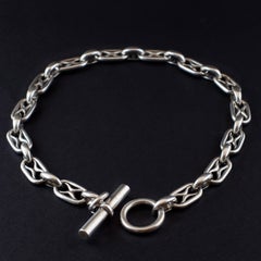 Vintage Hermès "Chaine D'ancre Croisé" Silver 800 Lady Necklace