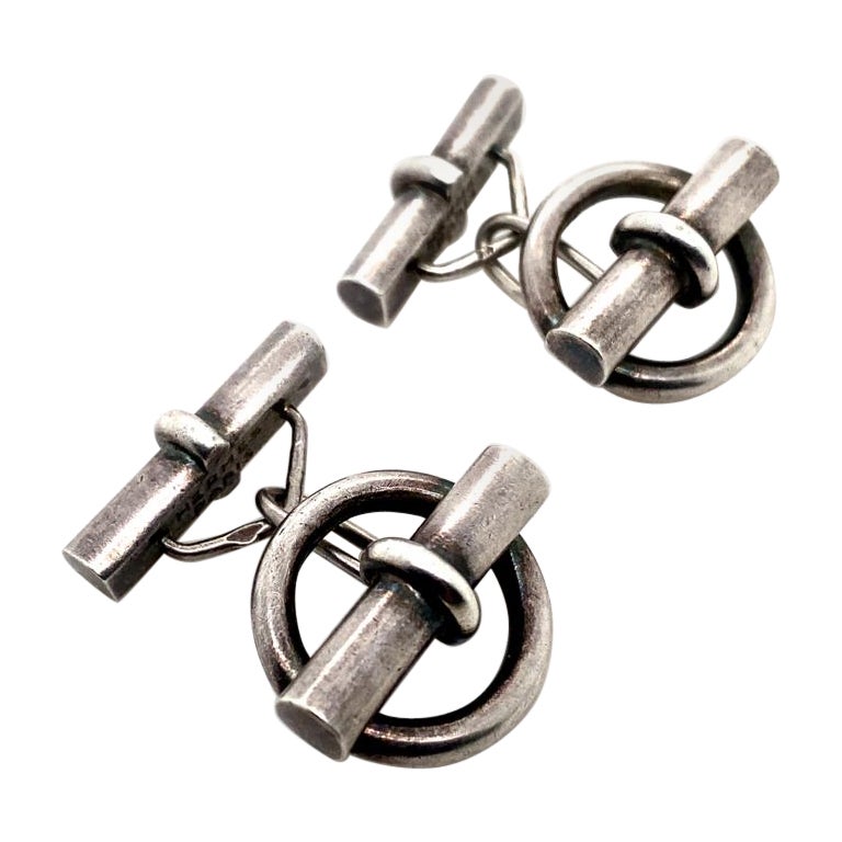 Vintage Hermès Chaîne d'Ancre Cufflinks, Circa 1950 For Sale