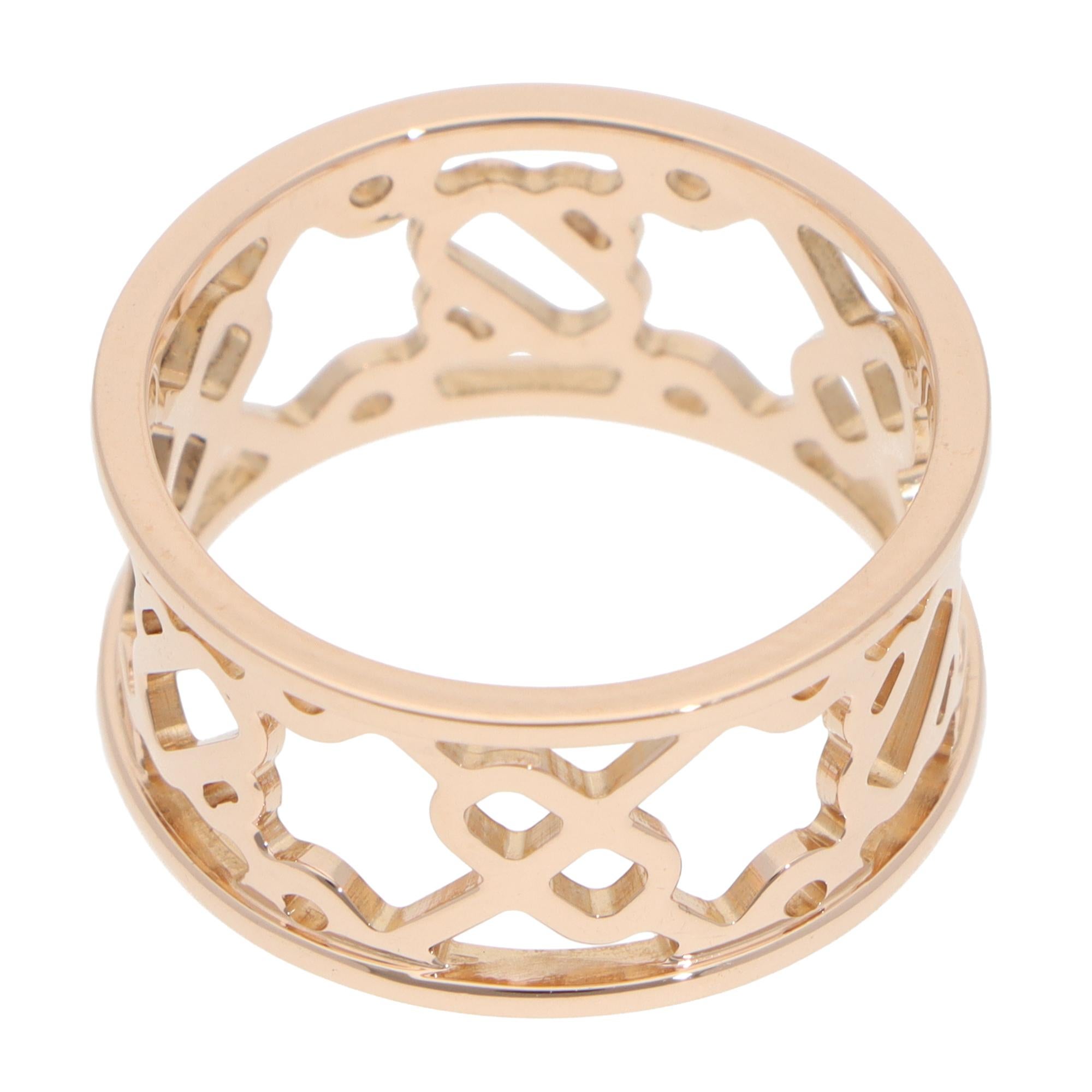 Modern Vintage Hermès Chaine d'ancre Passerelle Ring in Rose Gold For Sale
