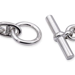 Vintage Hermes Chaine D'Ancre Sterling Silver Large Link Toggle Necklace 17"