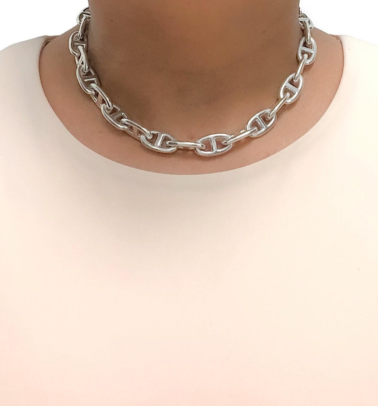 hermes chaine d'ancre silver necklace