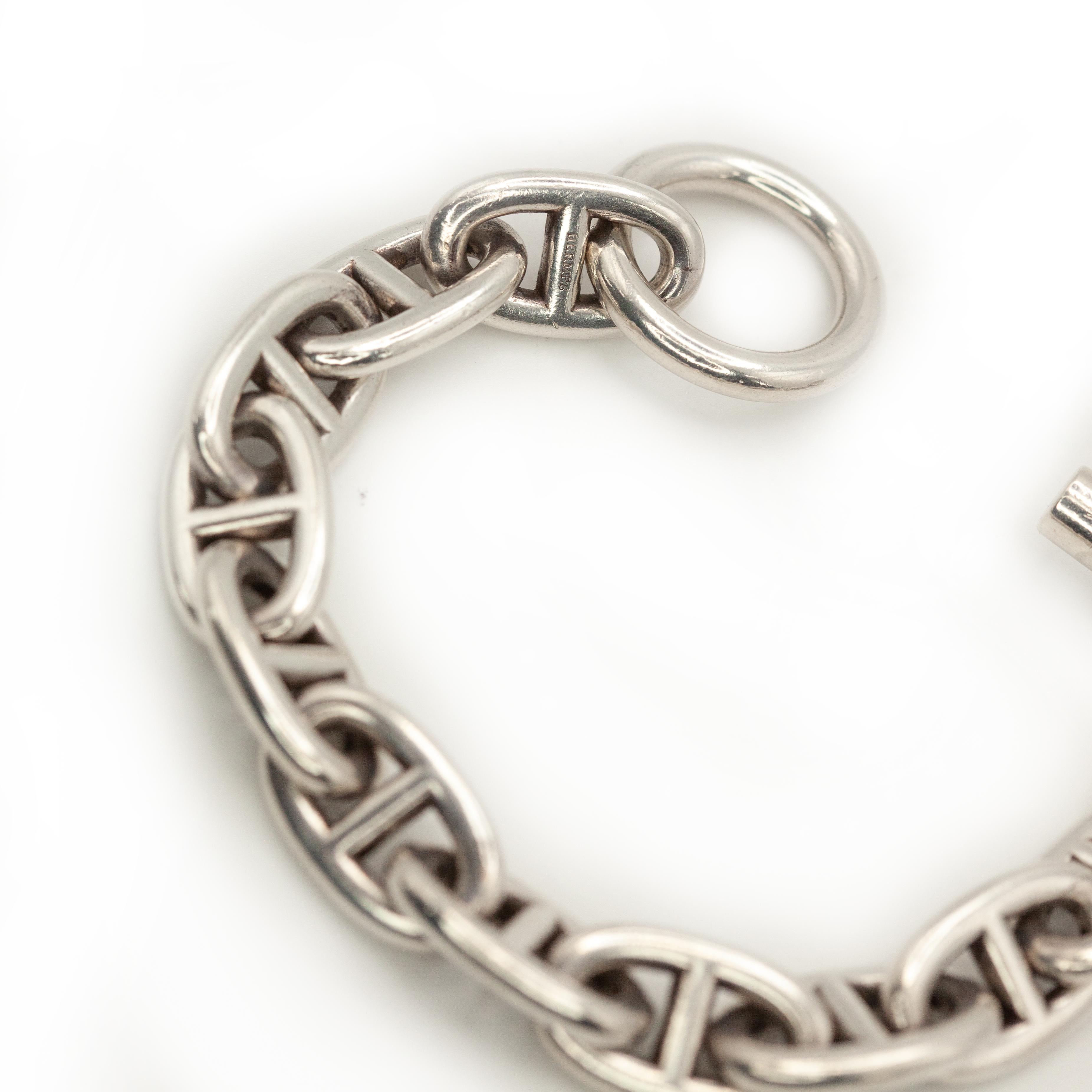 da uomo o donna Bracciale vintage Hermes Chaine d'Ancre A Link in argento 925