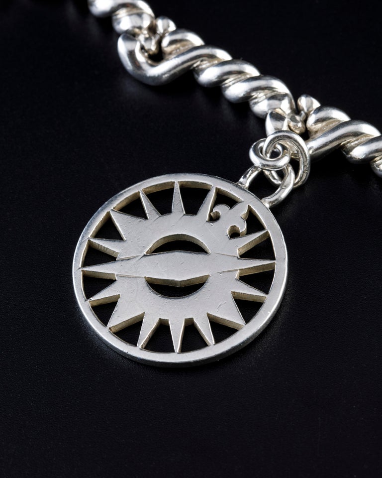 Vintage Hermès "Charmes" Silver 925 Bracelet For Sale at 1stDibs