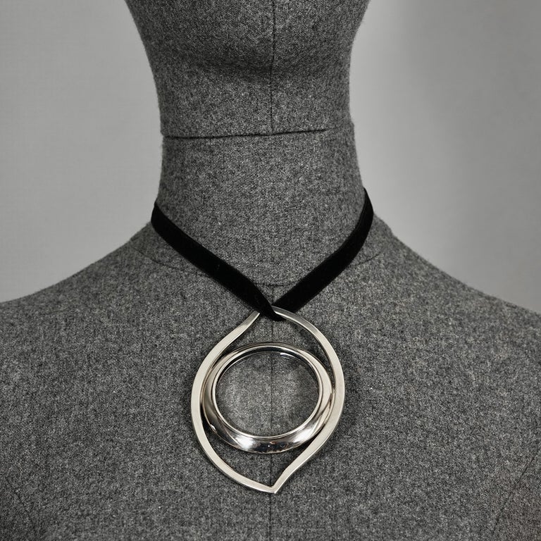 Vintage HERMES Cleopatra Eye Magnifying Glass Silver Scarf Ring Pendant ...