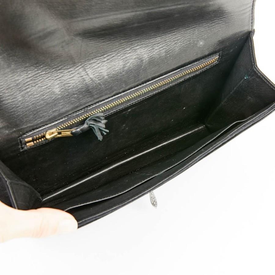 Vintage Hermes Clutch Black Suede 5