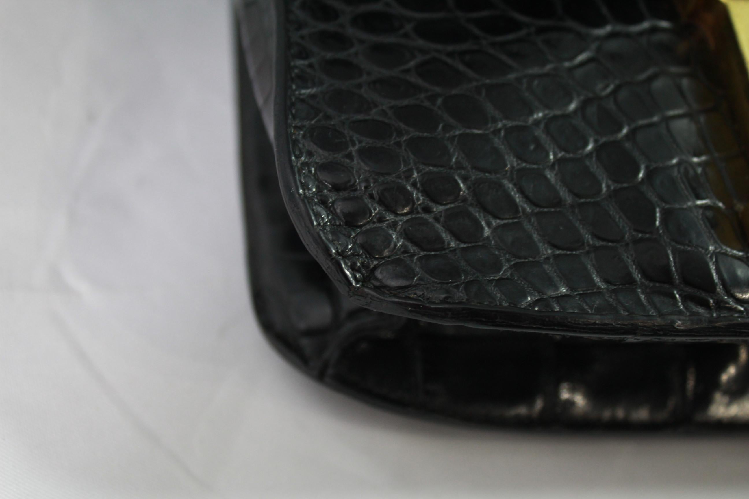 Vintage Hermes Constance 23 Black Croco Bag 3
