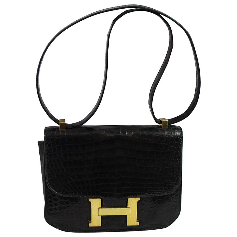 Vintage Hermes Constance 23 Black Croco Bag at 1stdibs Vintage Hermes Constance 23 Black Croco Bag at 1stdibs