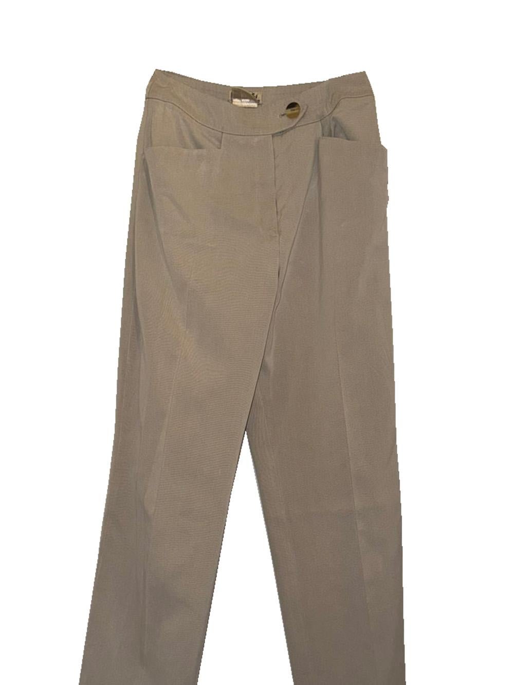 Grigio Pantaloni in cotone vintage di Hermes in vendita