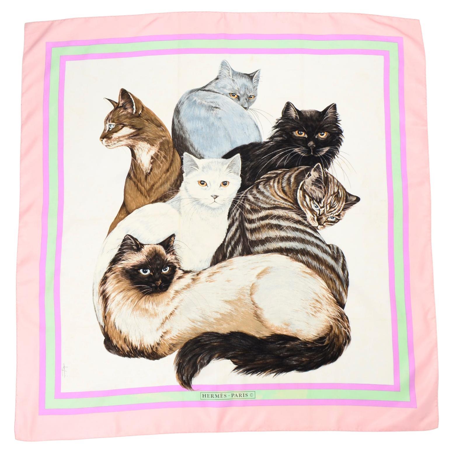 Hermes Carre Cats - For Sale on 1stDibs