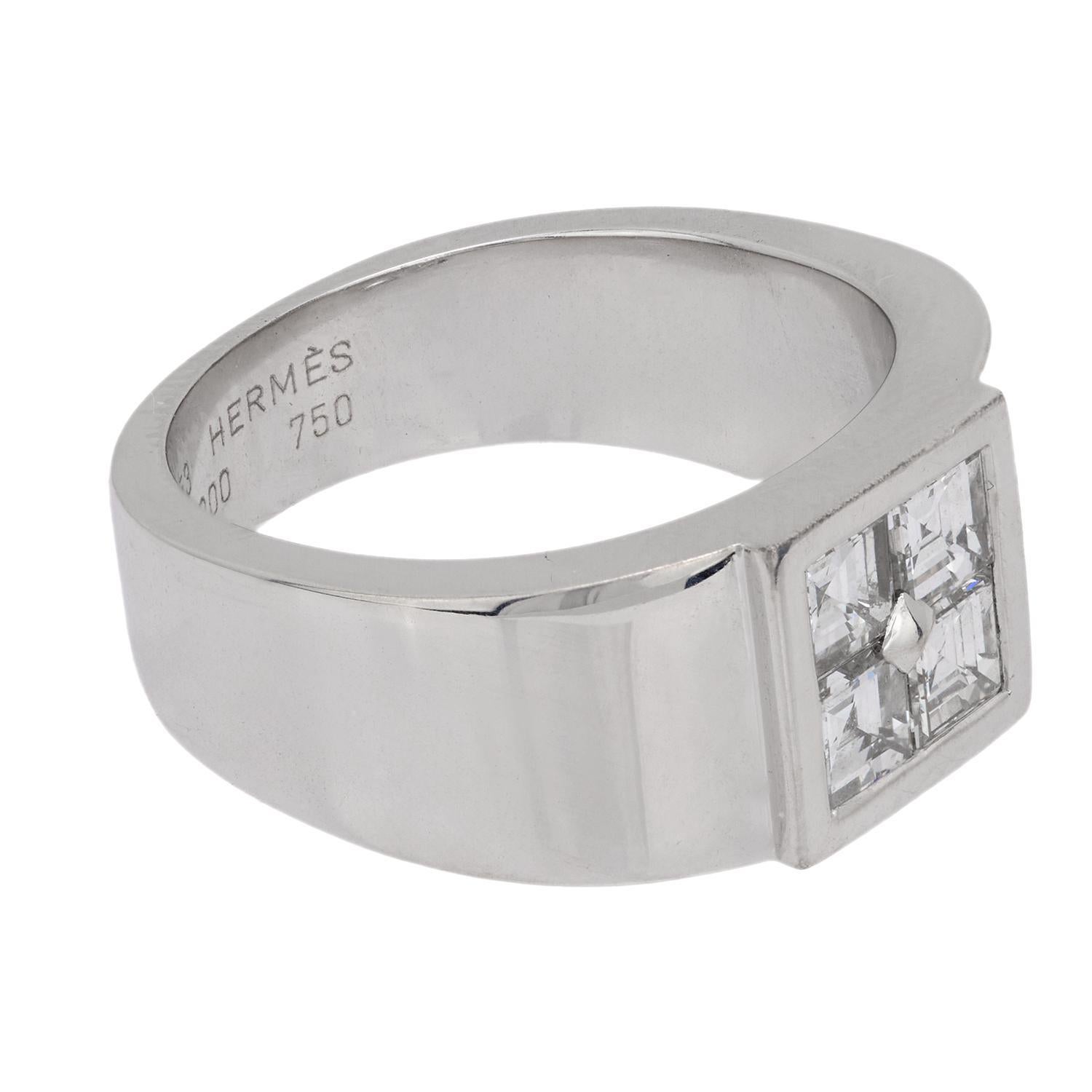 Modern Vintage Hermes diamond 18k white gold band