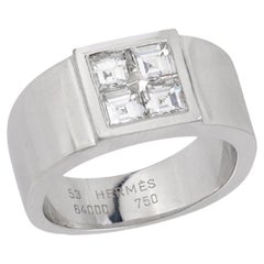 Vintage Hermes diamond 18k white gold band