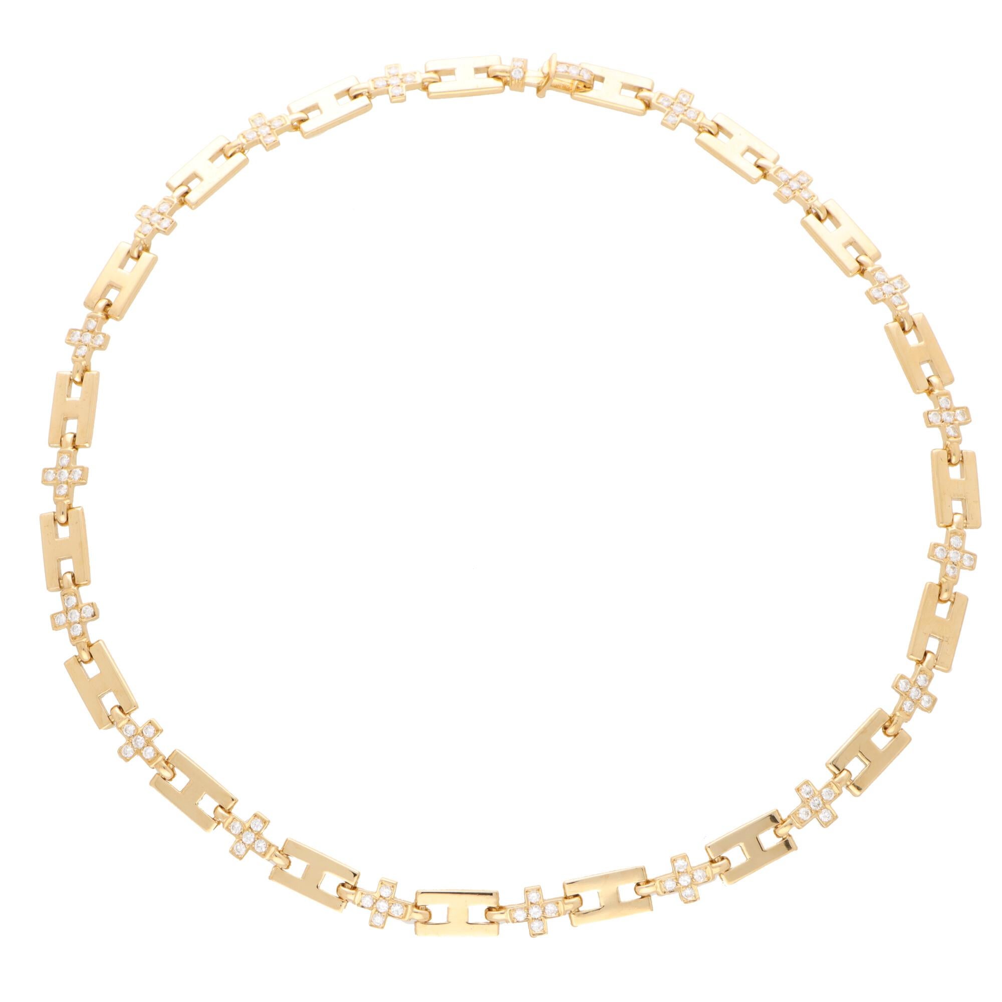 hermes gold link necklace