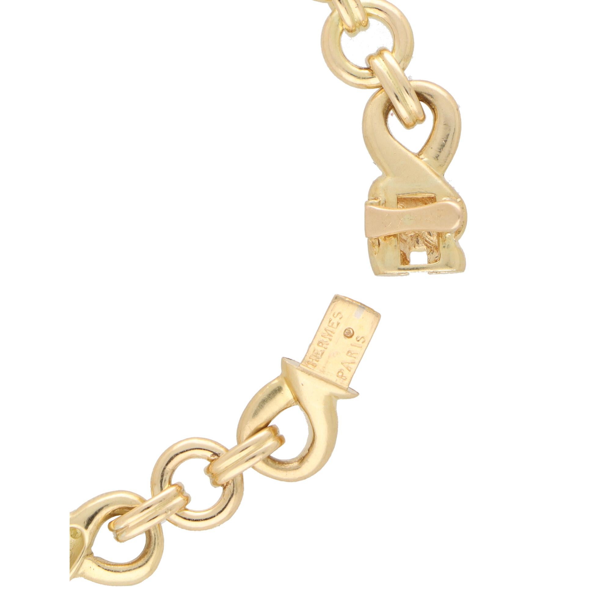 Vintage Hermès Diamond Infinity Circle Necklace Set in 18k Yellow Gold