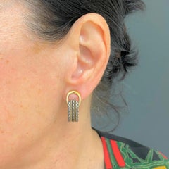 Vintage Hermès Earrings Silver Gold Hoops