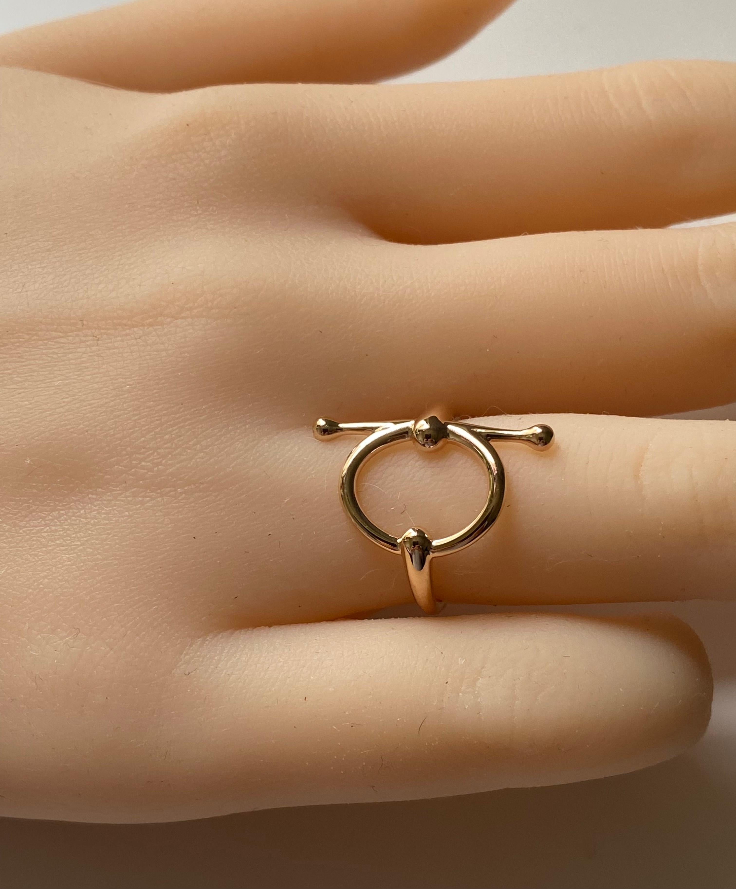 Bague Vintage Hermes Or Rose 18 carats PM Echappee 50 3