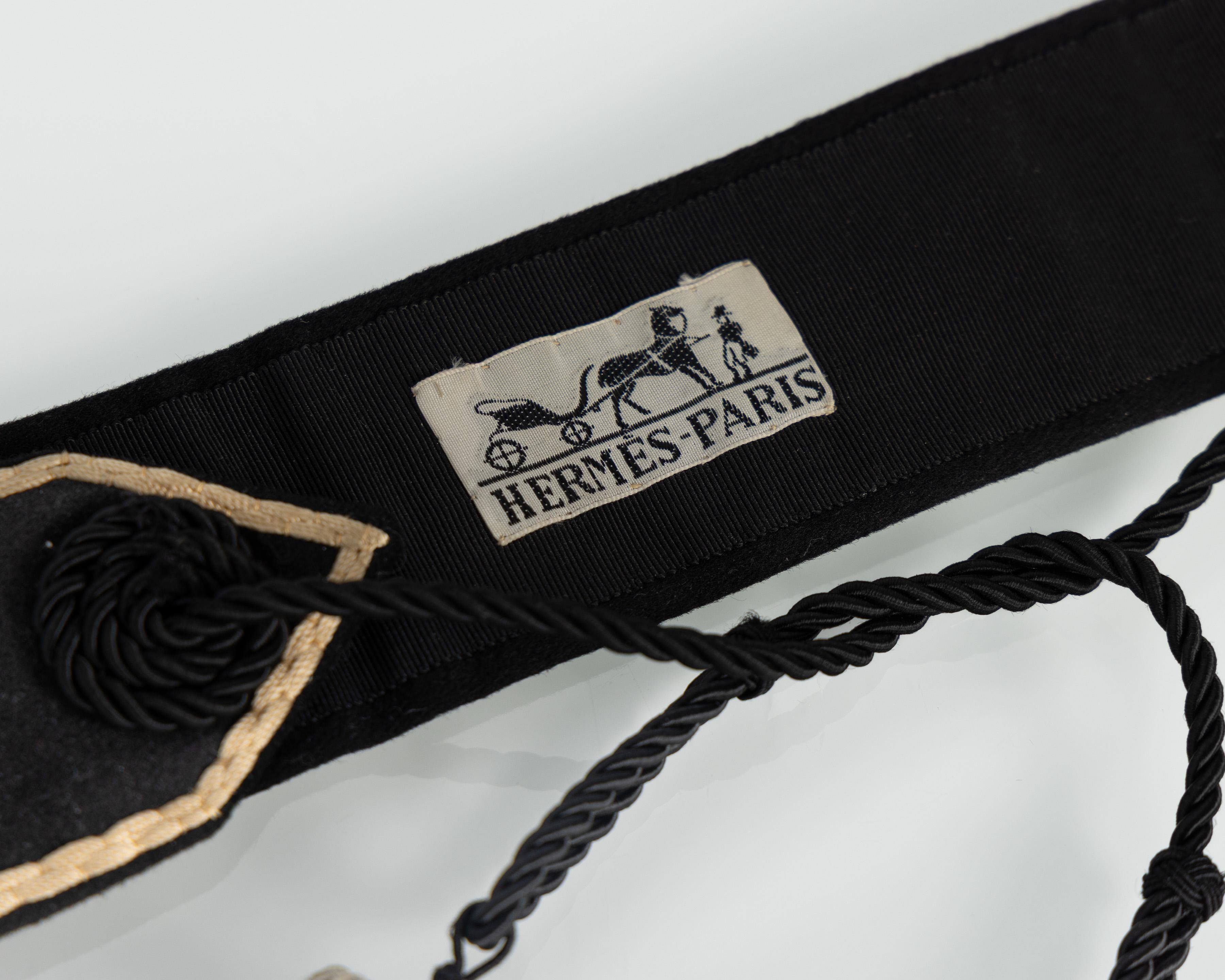 Vintage Hermès Bestickter Wollfilzgürtel mit Quaste - Museumsstück, ca. 1940er Jahre im Angebot 4