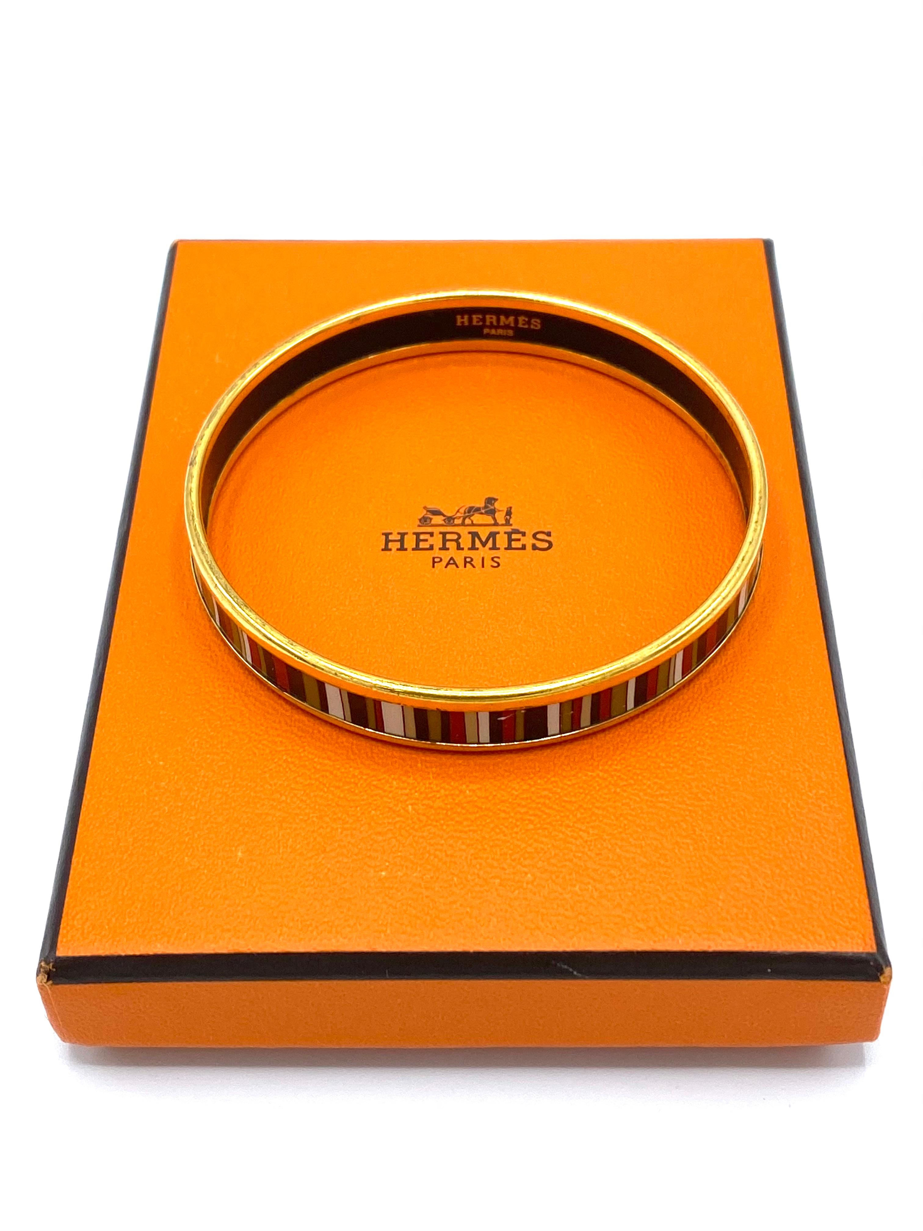 Vintage Hermes Enamel Bangle Bracelet  3
