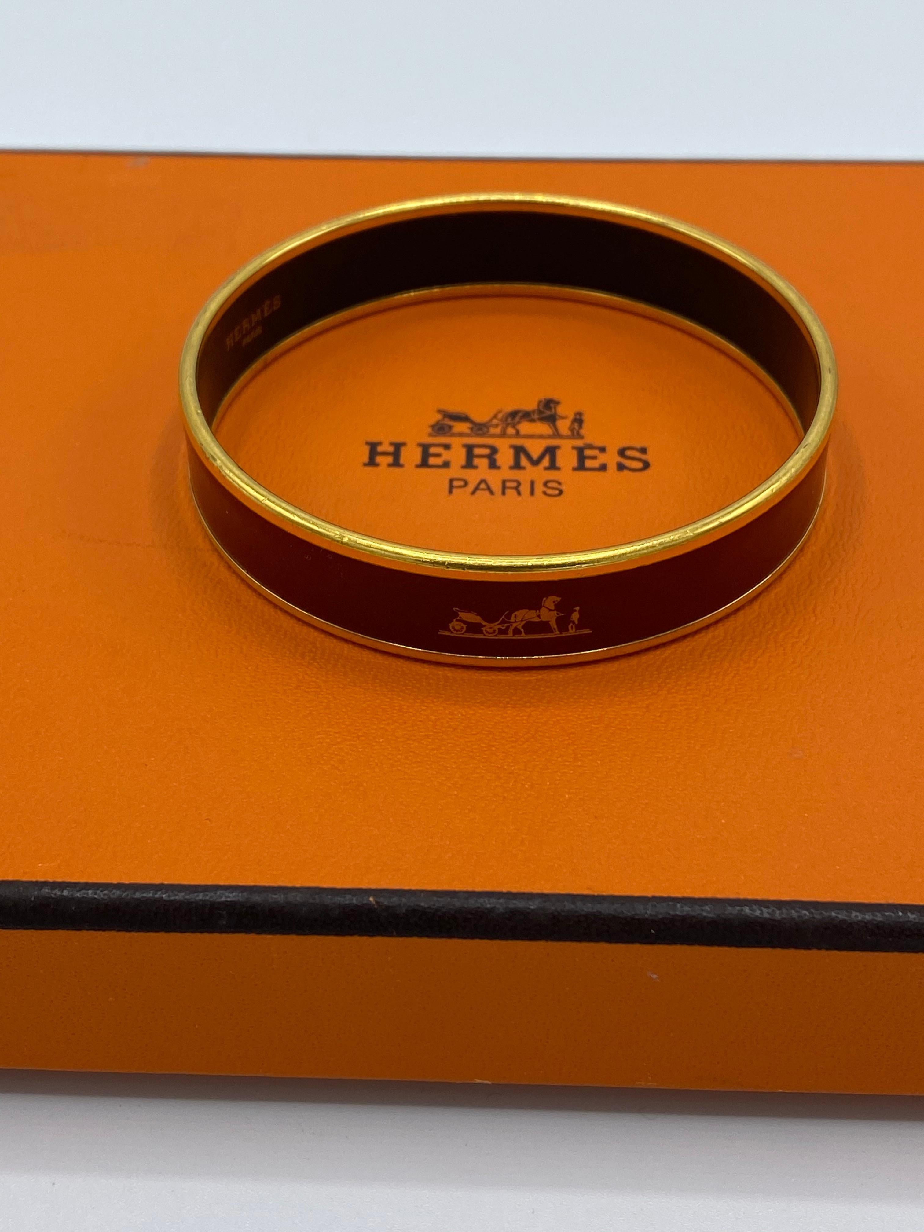 Vintage Hermes Enamel Bangle Bracelet 7