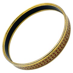 Retro Hermes Enamel Bangle Bracelet Narrow