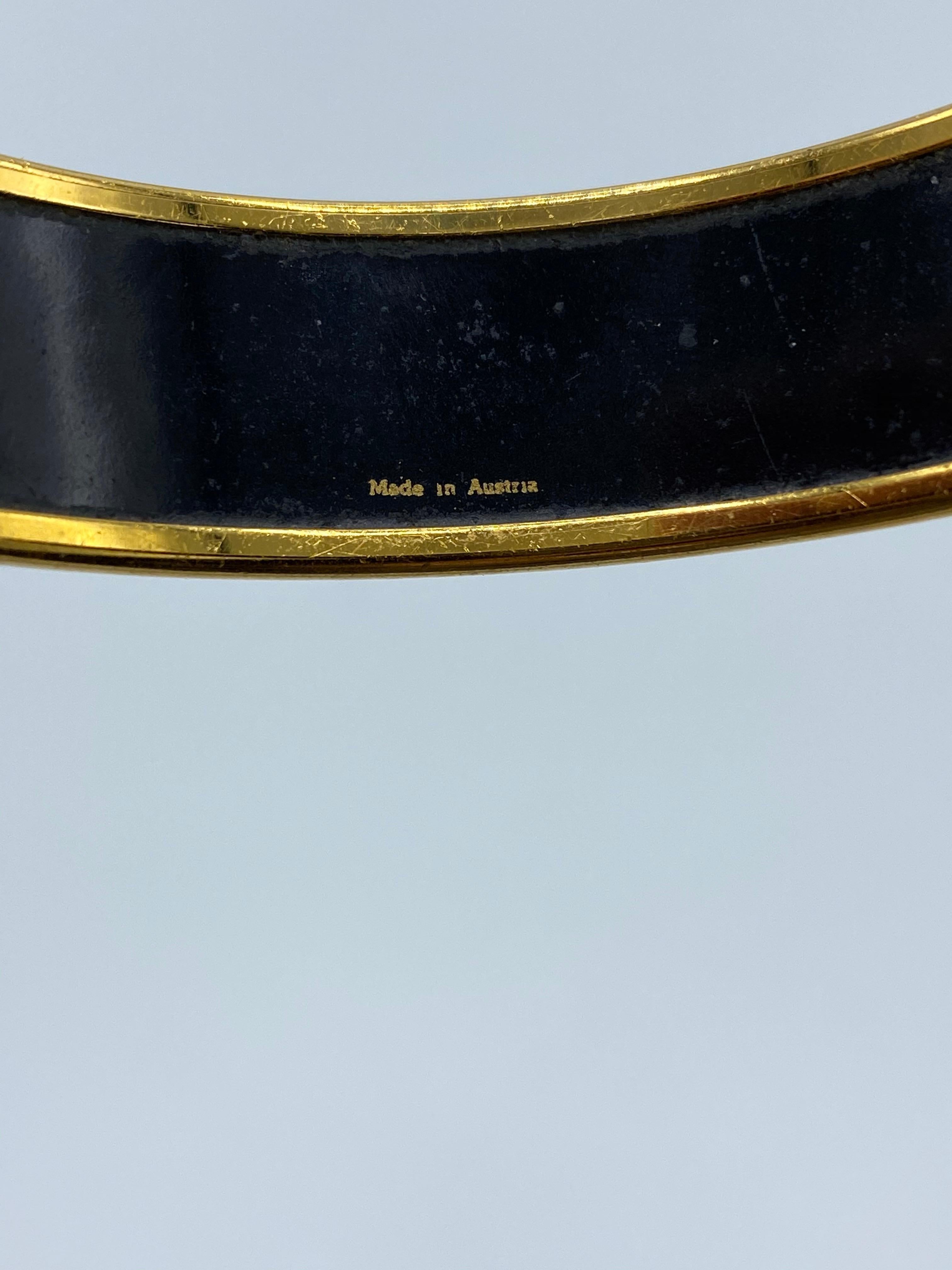 Women's or Men's Vintage Hermes Enamel Wide Bangle Bracelet