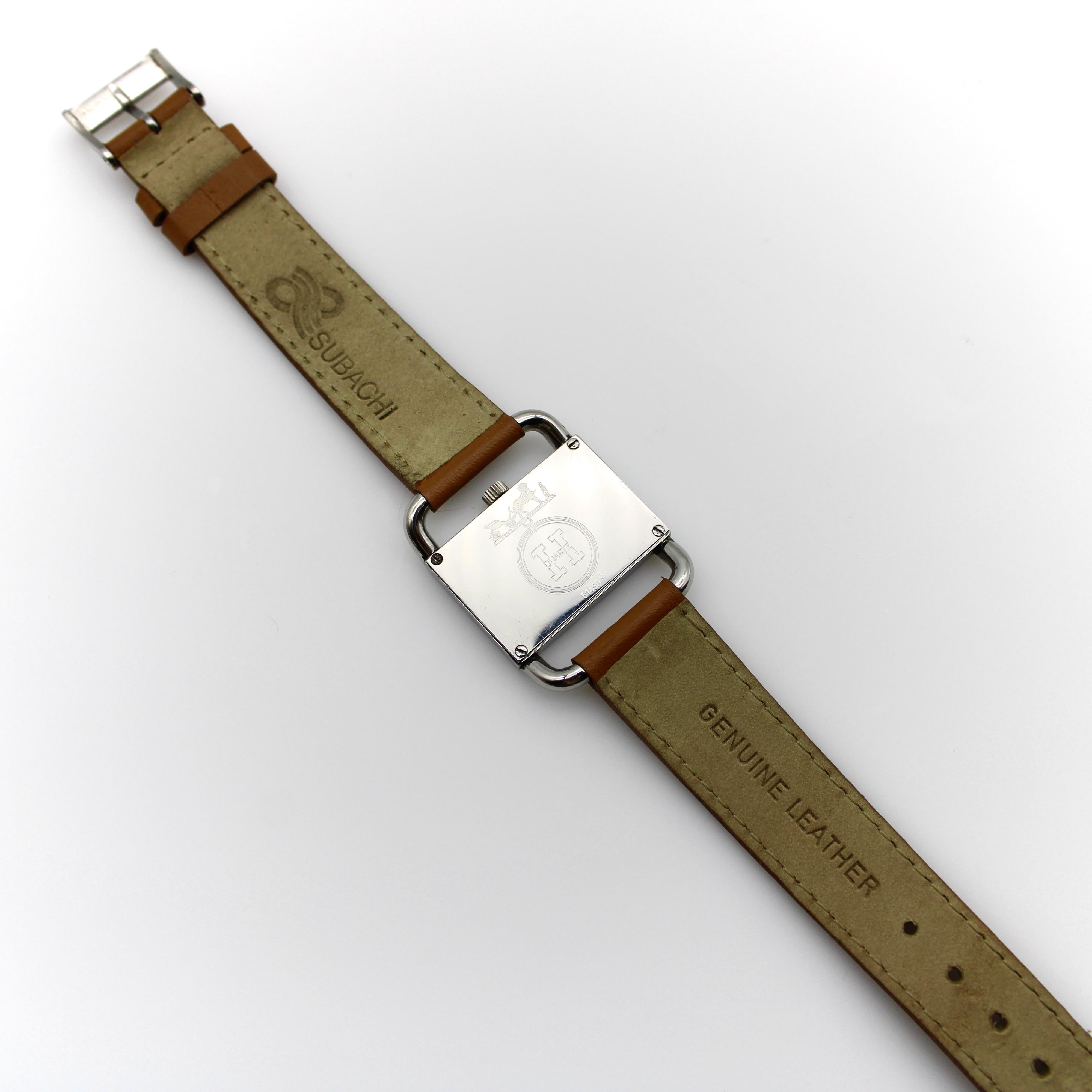 Modernist Vintage Hermès Etrier Stainless Steel Watch