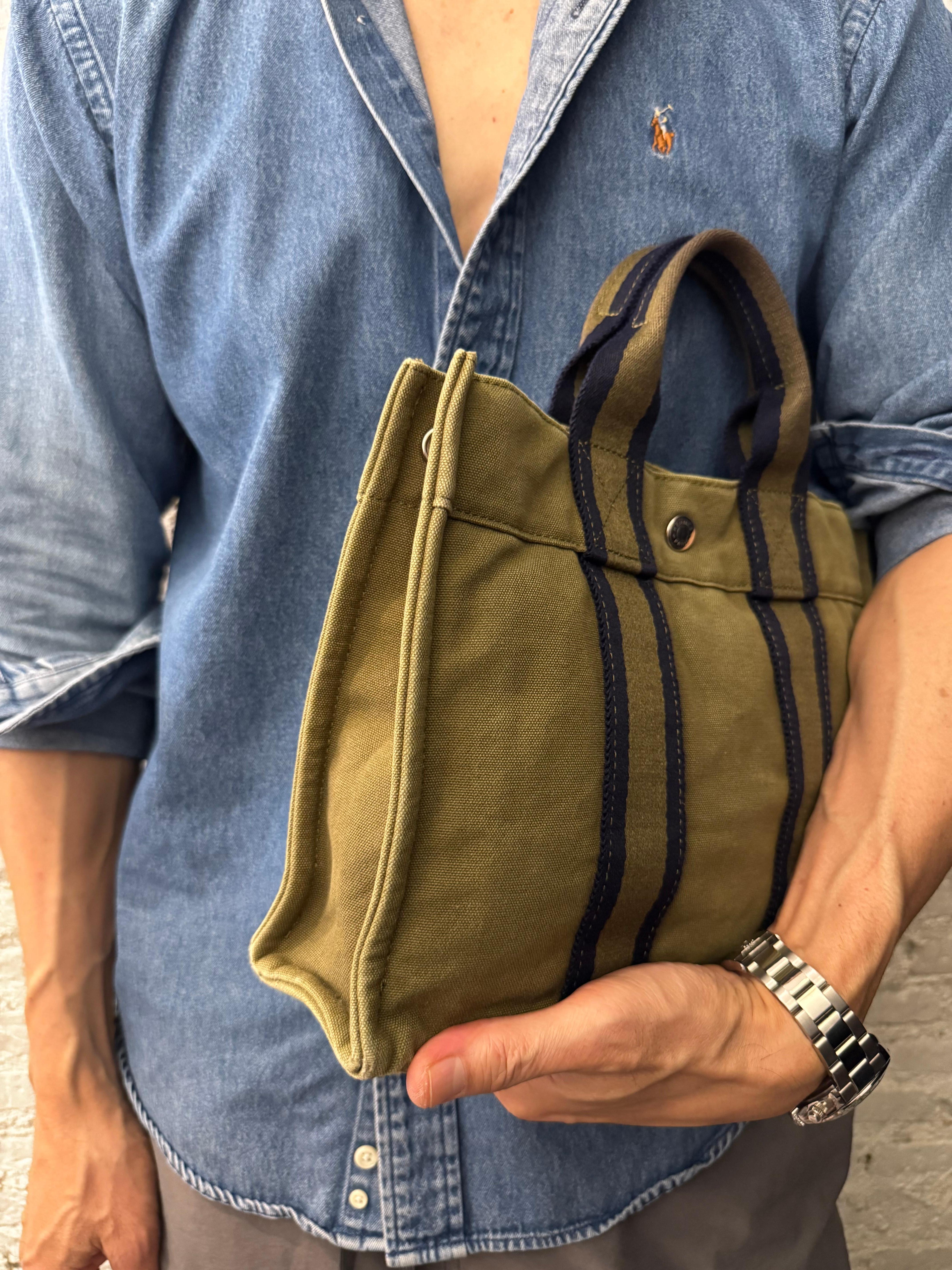 Vintage HERMÈS Fourre Tout Orange Toile Tote PM 2