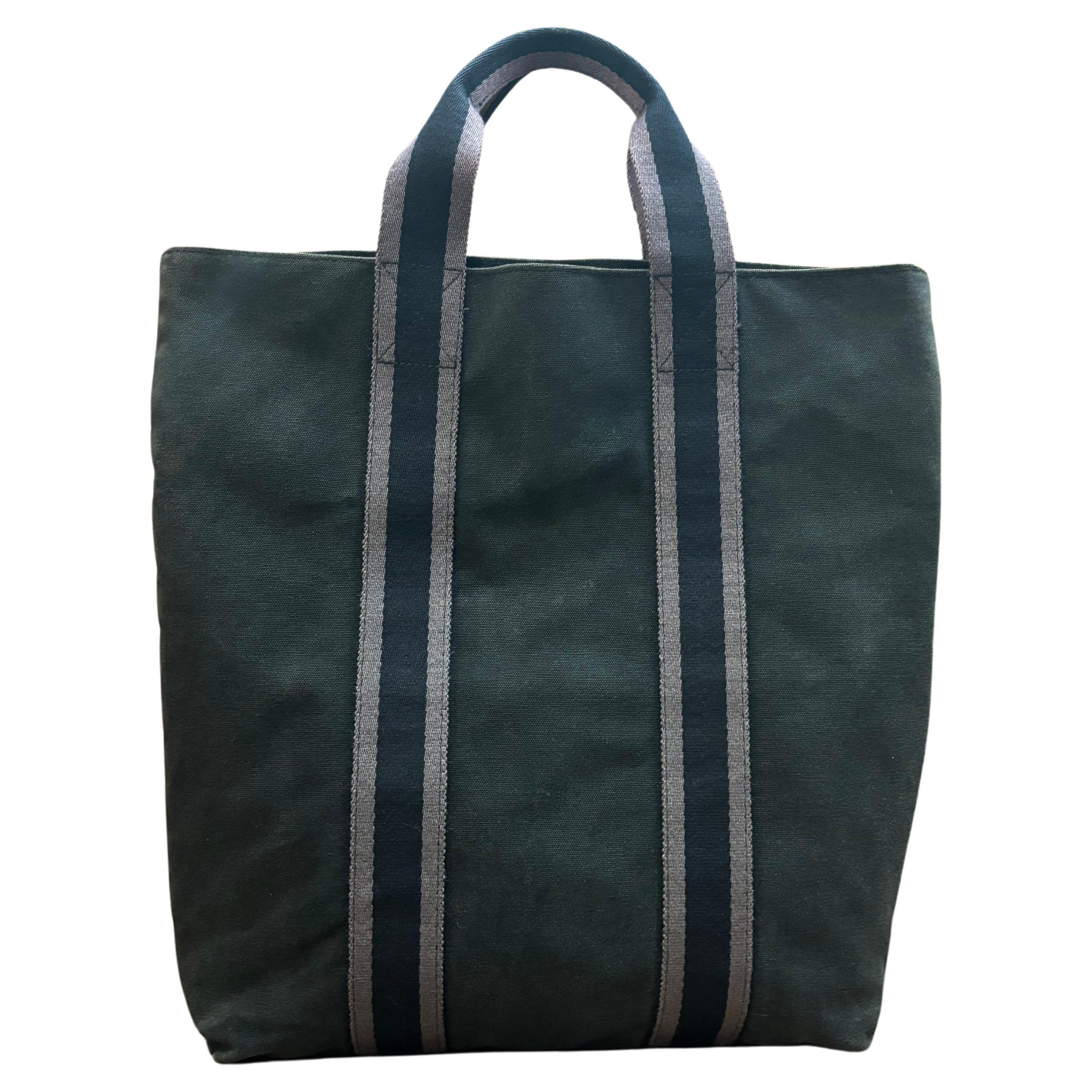 Women's or Men's Vintage HERMÈS Fourre Tout Toile Tote Tall Black
