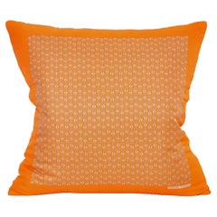 Vintage Hermes French Orange Silk Scarf and Irish Linen Cushion Pillow