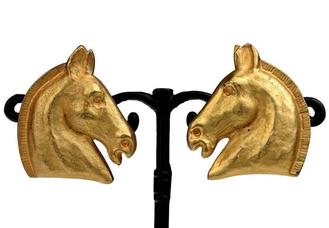 horse clip on earrings