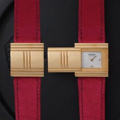 Vintage Hermès Glissard 18 Karat Yellow Gold Mother-of-Pearl Quartz Watch