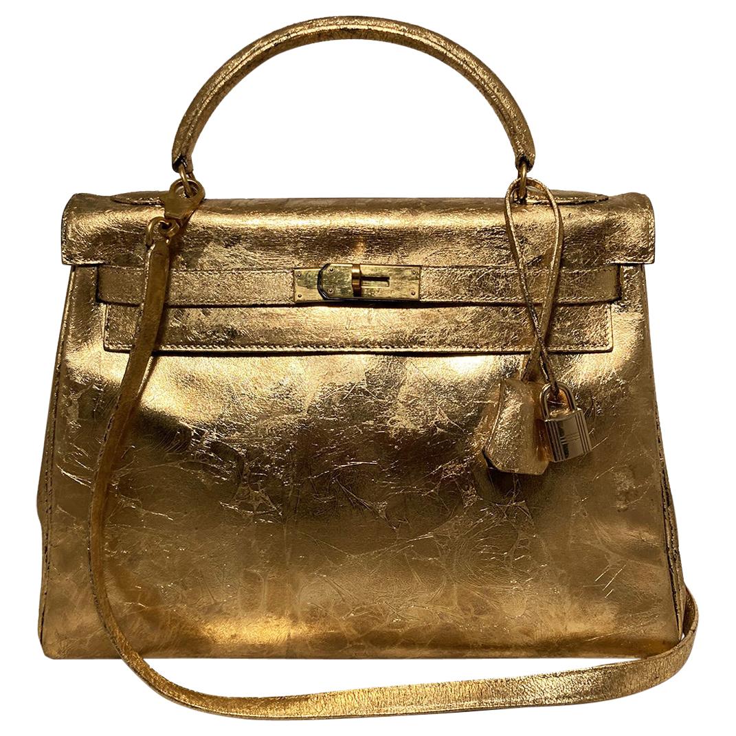 Louis Vuitton Vintage Kelly Style Gold Evening Top Handle Satchel Bag For  Sale at 1stDibs