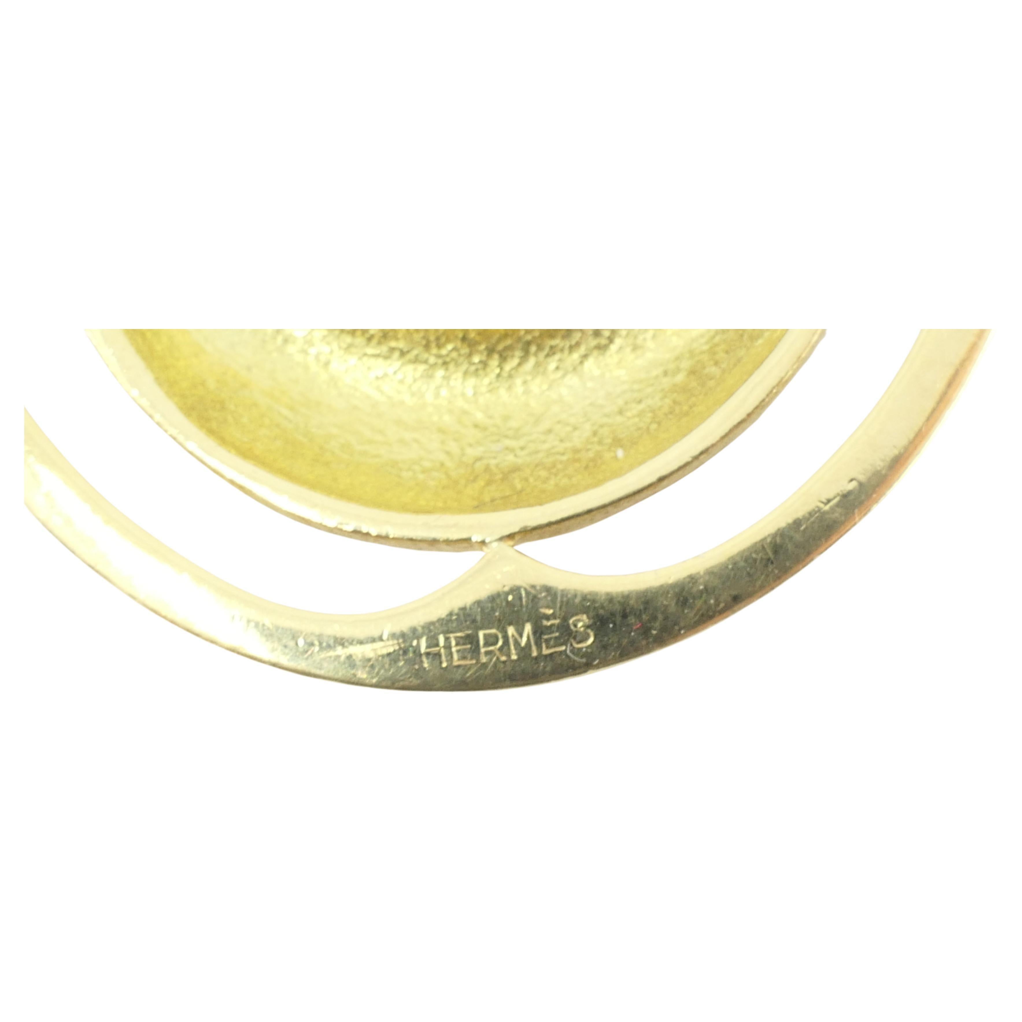 Vintage Hermes Gold Necklace Ship Pendant For Sale 3